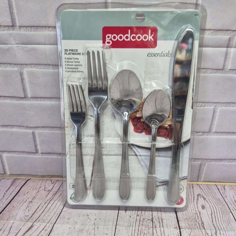 GoodCook 20 Piece Flatware Set –‎ Stainless Steel – BPA Free – New